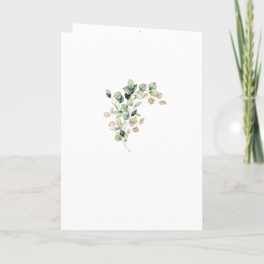 Eucalyptus Rustic Gold Elegant Botanical Weddensch Programma (Achterkant)