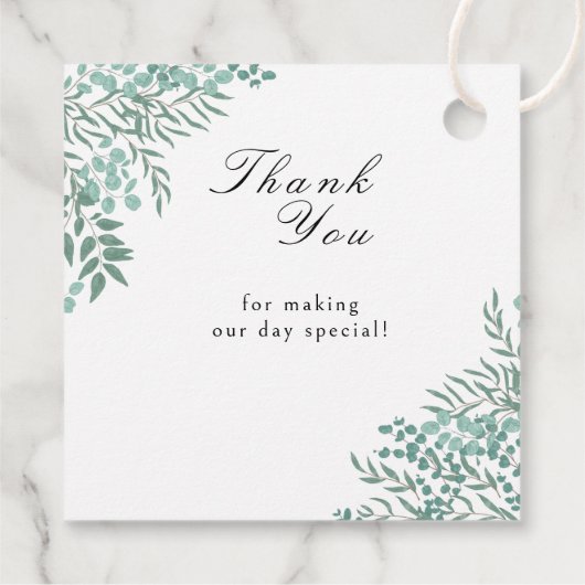 Eucalyptus Rustic Greenery Bedankjes Labels (Achterkant)