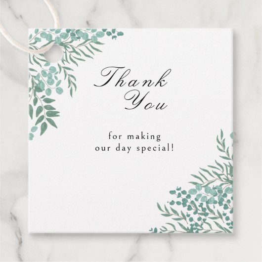 Eucalyptus Rustic Greenery Bedankjes Labels (Voorkant)