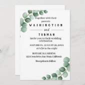 Eucalyptus Rustic Greenery Huwelijksuitnodiging Kaart (Voorkant / Achterkant)