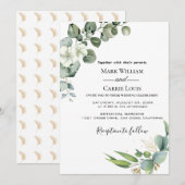 Eucalyptus Rustic Greenery Huwelijksuitnodiging Kaart (Voorkant / Achterkant)