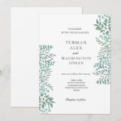 Eucalyptus Rustic Greenery Huwelijksuitnodiging Kaart (Voorkant / Achterkant)