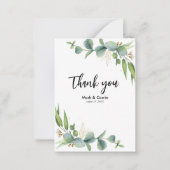 Eucalyptus Rustic Greenery Wedding Dank u Notitiekaartje (Voorkant)