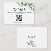 Eucalyptus Rustic Greenery Wedding QR-code Informatiekaartje (Voorkant / Achterkant)