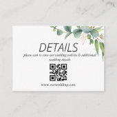 Eucalyptus Rustic Greenery Wedding QR-code Informatiekaartje (Voorkant)