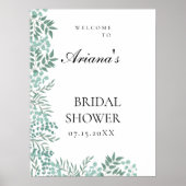 Eucalyptus Rustic Greenery Welkom Teken Poster (Voorkant)