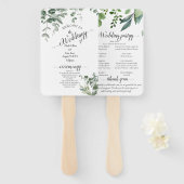 Eucalyptus Rustic Groene Huwelijk Handwaaier (Voorkant en achterkant)
