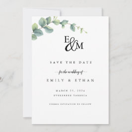 Eucalyptus Rustic Groene Huwelijk Save The Date