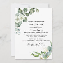 Eucalyptus Rustic Groene Huwelijksuitnodiging
