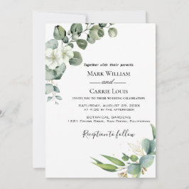 Eucalyptus Rustic Groene Huwelijksuitnodiging Kaart