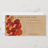 Eucalyptus Rustic Kraft Cadeaubon (Voorkant)