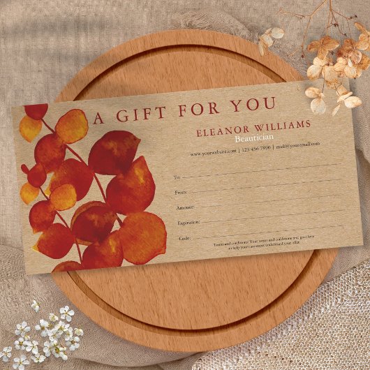 Eucalyptus Rustic Kraft Cadeaubon