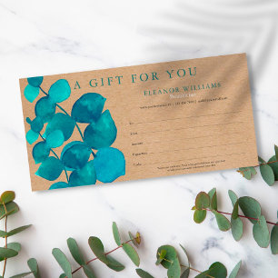 Eucalyptus Rustic Kraft Gift Certificate