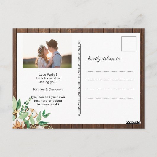 Eucalyptus Rustic Photo Verloving BBQ Uitnodiging (Achterkant)