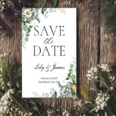 Eucalyptus Rustic Save the Dates Kaart