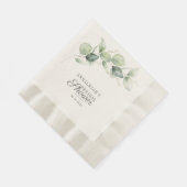 Eucalyptus Rustic Script Bruiloft Greenery Servet (Hoek)