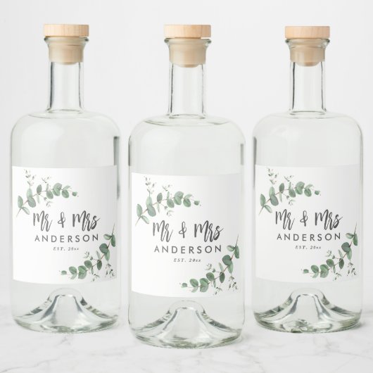 Eucalyptus rustic simpele moderne Mr. Likeurfles Etiket (Flessen)