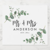 Eucalyptus rustic simpele moderne Mr. Likeurfles Etiket (Enkel label)