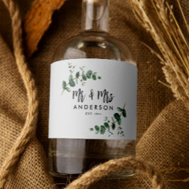 Eucalyptus rustic simpele moderne Mr. Likeurfles Etiket