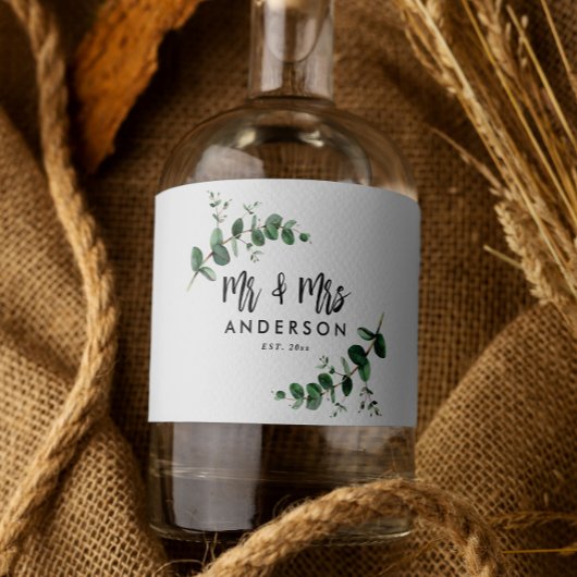 Eucalyptus rustic simpele moderne Mr. Likeurfles Etiket