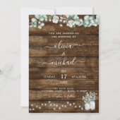 Eucalyptus Rustic Wedding Invitations Kaart (Voorkant)