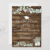 Eucalyptus Rustic Wood Graduation Party 2023 Kaart (Voorkant)