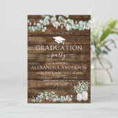 Eucalyptus Rustic Wood Graduation Party 2023 Kaart (Staand voorkant)