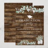 Eucalyptus Rustic Wood Graduation Party 2023 Kaart (Voorkant / Achterkant)