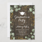 Eucalyptus Rustic Wood Krans Graduation Party Kaart (Voorkant)