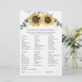 Eucalyptus Rustic Zonnebloem Bruiloftsspel Briefpapier (Staand voorkant)