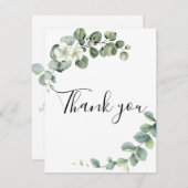 Eucalyptus rustiek groen bruiloft bedankkaart (Voorkant / Achterkant)