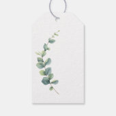 Eucalyptus rustiek groen bruiloft cadeaulabel (Achterkant)