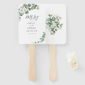 Eucalyptus rustiek groen bruiloft handwaaier (Voorkant en achterkant)