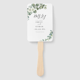 Eucalyptus rustiek groen bruiloft handwaaier