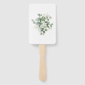 Eucalyptus rustiek groen bruiloft handwaaier (Achterkant)