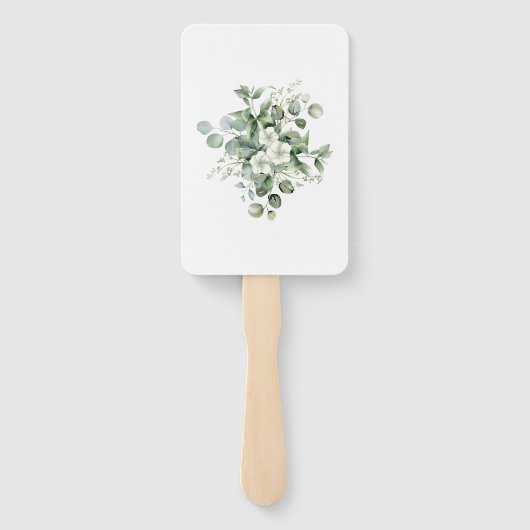 Eucalyptus rustiek groen bruiloft handwaaier (Achterkant)