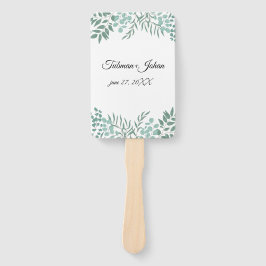 Eucalyptus rustiek groen bruiloft handwaaier