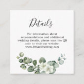 Eucalyptus rustiek groen bruiloft informatiekaartje (Voorkant)