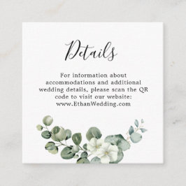 Eucalyptus rustiek groen bruiloft informatiekaartje