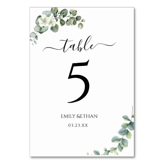 Eucalyptus rustiek groen bruiloft kaart (Voorkant)