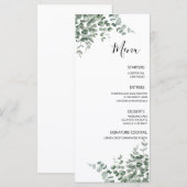 Eucalyptus rustiek groen bruiloft menu (Voorkant / Achterkant)