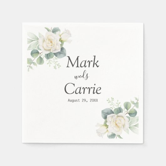 Eucalyptus rustiek groen bruiloft servet (Voorkant)