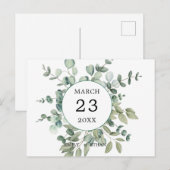 Eucalyptus rustiek groen bruiloft uitnodiging briefkaart (Voorkant / Achterkant)