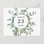 Eucalyptus rustiek groen bruiloft uitnodiging briefkaart (Voorkant)