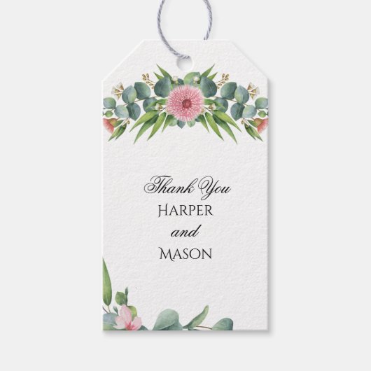 Eucalyptus Rustiek Groen Bruiloftsgeschenk Labels Cadeaulabel (Voorkant)