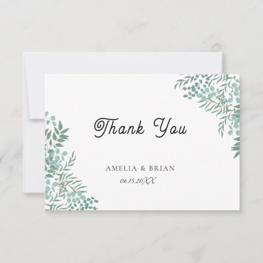 Eucalyptus rustiek groen dank u kaart (Voorkant)