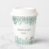 Eucalyptus Rustiek Groen Trouwpapier Cup Papieren Bekers (Voorkant)