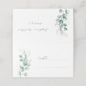 Eucalyptus Rustiek Groen Wijze Huwelijk Plaatskaartje (Buitenkant ongevouwen)