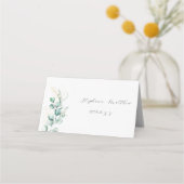Eucalyptus Rustiek Groen Wijze Huwelijk Plaatskaartje (Achterkant)