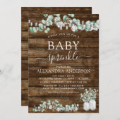 Eucalyptus rustiek hout Baby sprinkellichten pot Kaart (Voorkant / Achterkant)